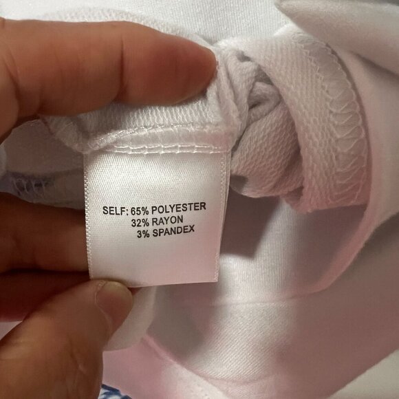 Jane + Delancey Womens Plus Size 1X Knit Top Short Sleeve White Blue Floral - Picture 6 of 8